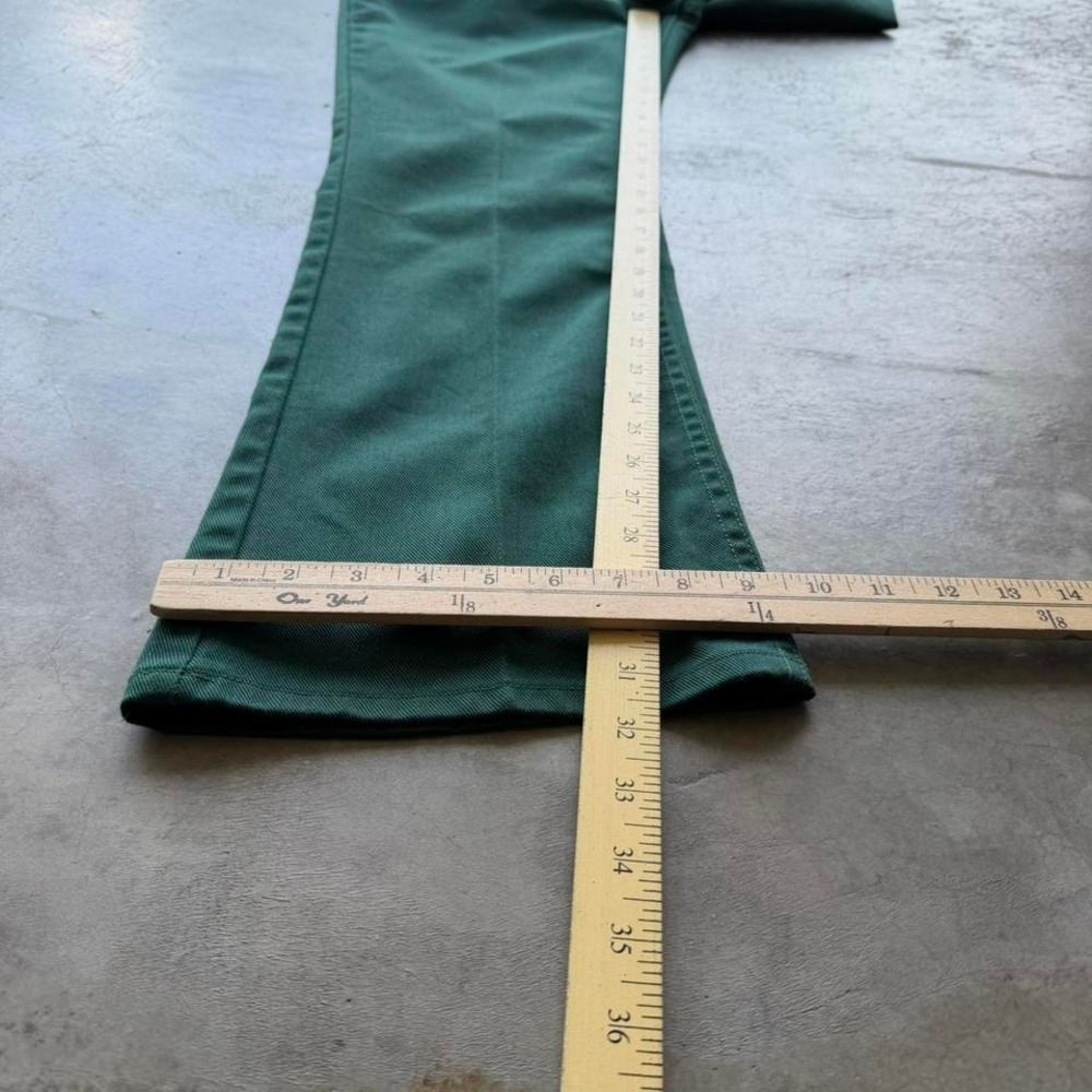 True vintage 70's LEE Forrest green bell bottom flare boot cut trousers pants 32 - Picture 7 of 8